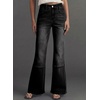 image:imageSidefeel Womens Bootcut Jeans High Waisted Flare Stretchy Bell Bottom Denim Pants with PocketsBlack