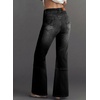 image:imageSidefeel Womens Bootcut Jeans High Waisted Flare Stretchy Bell Bottom Denim Pants with PocketsBlack