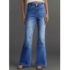 image:imageSidefeel Womens Bootcut Jeans High Waisted Flare Stretchy Bell Bottom Denim Pants with PocketsDark Blue