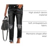 image:imageSidefeel Womens Boyfriend Jeans Stretchy Ripped Distressed Zimbaplatinum Denim PantsAblack