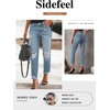 image:imageSidefeel Womens Boyfriend Jeans Stretchy Ripped Distressed Zimbaplatinum Denim PantsAblue