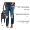 image:imageSidefeel Womens Boyfriend Jeans Stretchy Ripped Distressed Zimbaplatinum Denim PantsBluing