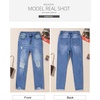 image:imageSidefeel Womens Boyfriend Jeans Stretchy Ripped Distressed Zimbaplatinum Denim PantsBluing