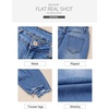 image:imageSidefeel Womens Boyfriend Jeans Stretchy Ripped Distressed Zimbaplatinum Denim PantsBluing