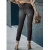 image:imageSidefeel Womens Boyfriend Jeans Stretchy Ripped Distressed Zimbaplatinum Denim PantsC Black