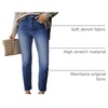 image:imageSidefeel Womens Boyfriend Jeans Stretchy Ripped Distressed Zimbaplatinum Denim PantsC Dark Blue