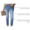 image:imageSidefeel Womens Boyfriend Jeans Stretchy Ripped Distressed Zimbaplatinum Denim PantsC Sky Blue