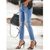 image:imageSidefeel Womens Boyfriend Jeans Stretchy Ripped Distressed Zimbaplatinum Denim PantsSky Blue