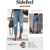 image:imageSidefeel Womens Boyfriend Jeans Stretchy Ripped Distressed Zimbaplatinum Denim PantsSky Blue