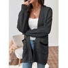 image:imageSidefeel Womens Cardigan Sweaters 2026 Long Sleeve Open Front Chevron Striped Fall Outfits Chunky Knit Sweaters CoatBlack and Gray