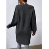 image:imageSidefeel Womens Cardigan Sweaters 2026 Long Sleeve Open Front Chevron Striped Fall Outfits Chunky Knit Sweaters CoatBlack and Gray