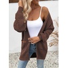 image:imageSidefeel Womens Cardigan Sweaters 2026 Long Sleeve Open Front Chevron Striped Fall Outfits Chunky Knit Sweaters CoatBrown