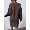 image:imageSidefeel Womens Cardigan Sweaters 2026 Long Sleeve Open Front Chevron Striped Fall Outfits Chunky Knit Sweaters CoatBrown