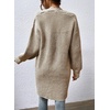 image:imageSidefeel Womens Cardigan Sweaters 2026 Long Sleeve Open Front Chevron Striped Fall Outfits Chunky Knit Sweaters CoatKhaki
