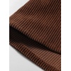 image:imageSidefeel Womens Corduroy Shirts Button Down Long Sleeve Ruffle V Neck Blouses TopCoffee