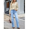 image:imageSidefeel Womens Corduroy Shirts Button Down Long Sleeve Ruffle V Neck Blouses TopWhite