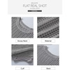 image:imageSidefeel Womens Crochet Tops Short Sleeve Sweater 2025 Fashion Hollow Out Scoop Neck Pullover Knit Tops Cover UpsGray
