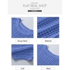 image:imageSidefeel Womens Crochet Tops Short Sleeve Sweater 2025 Fashion Hollow Out Scoop Neck Pullover Knit Tops Cover UpsLight Blue