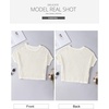 image:imageSidefeel Womens Crochet Tops Short Sleeve Sweater 2025 Fashion Hollow Out Scoop Neck Pullover Knit Tops Cover UpsWhite