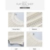 image:imageSidefeel Womens Crochet Tops Short Sleeve Sweater 2025 Fashion Hollow Out Scoop Neck Pullover Knit Tops Cover UpsWhite