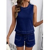 image:imageSidefeel Womens Denim Set Summer 2 Piece Short Sets Sleeveless Jean Top High Waisted Denim ShortsBluing