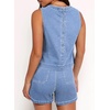 image:imageSidefeel Womens Denim Set Summer 2 Piece Short Sets Sleeveless Jean Top High Waisted Denim ShortsIceland Blue