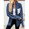 image:imageSidefeel Womens Denim Shirt Button Down Long Sleeve Jean Shirt Shackt with Lace Pocket Denim TopBluing