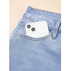 image:imageSidefeel Womens Flare Jeans High Waisted Bell Bottom Stretchy Patch Hem Denim Pants with PocketsIceland Blue