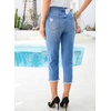 image:imageSidefeel Womens High Waist Jeans Stretchy Skinny Button Down Distressed Cropped Denim Pants with PocketsLight Blue