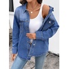 image:imageSidefeel Womens Jean Jacket Casual Long Sleeve Button Down Oversized Denim Jacket Trendy Fall OutfitsBlue
