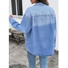 image:imageSidefeel Womens Jean Jacket Casual Long Sleeve Button Down Oversized Denim Jacket Trendy Fall OutfitsLight Blue