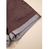 image:imageSidefeel Womens Jean Shorts High Waisted Stretchy Buttoned Folded Hem Zimbaplatinum Denim ShortsCoffee