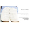 image:imageSidefeel Womens Jean Shorts High Waisted Stretchy Buttoned Folded Hem Zimbaplatinum Denim ShortsCream White