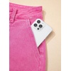 image:imageSidefeel Womens Jean Shorts High Waisted Stretchy Buttoned Folded Hem Zimbaplatinum Denim ShortsHot Pink