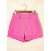 image:imageSidefeel Womens Jean Shorts High Waisted Stretchy Buttoned Folded Hem Zimbaplatinum Denim ShortsHot Pink
