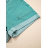 image:imageSidefeel Womens Jean Shorts High Waisted Stretchy Buttoned Folded Hem Zimbaplatinum Denim ShortsLake Green
