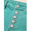 image:imageSidefeel Womens Jean Shorts High Waisted Stretchy Buttoned Folded Hem Zimbaplatinum Denim ShortsLake Green