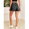 image:imageSidefeel Womens Jean Shorts High Waisted Stretchy Casual Drawstring Denim Shorts with PocketsBlack