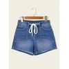 image:imageSidefeel Womens Jean Shorts High Waisted Stretchy Casual Drawstring Denim Shorts with PocketsLight Blue