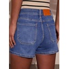 image:imageSidefeel Womens Jean Shorts High Waisted Stretchy Casual Drawstring Denim Shorts with PocketsLight Blue