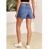 image:imageSidefeel Womens Jean Shorts High Waisted Stretchy Casual Drawstring Denim Shorts with PocketsLight Blue