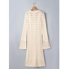 image:imageSidefeel Womens Long Cardigans Crochet Duster Button Up Bell Long Sleeve Trendy Fall Lightweight SweatersBeige