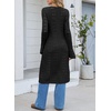 image:imageSidefeel Womens Long Cardigans Crochet Duster Button Up Bell Long Sleeve Trendy Fall Lightweight SweatersBlack