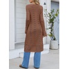 image:imageSidefeel Womens Long Cardigans Crochet Duster Button Up Bell Long Sleeve Trendy Fall Lightweight SweatersCoffee