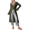 image:imageSidefeel Womens Long Cardigans Crochet Duster Button Up Bell Long Sleeve Trendy Fall Lightweight SweatersGreen