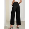 image:imageSidefeel Womens Straight Leg Embroidered Jeans High Waisted Stretchy Wide Leg Denim PantsBlack
