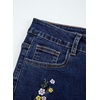 image:imageSidefeel Womens Straight Leg Embroidered Jeans High Waisted Stretchy Wide Leg Denim PantsBluing