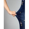 image:imageSidefeel Womens Straight Leg Embroidered Jeans High Waisted Stretchy Wide Leg Denim PantsBluing