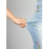 image:imageSidefeel Womens Straight Leg Embroidered Jeans High Waisted Stretchy Wide Leg Denim PantsIceland Blue