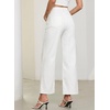 image:imageSidefeel Womens Straight Leg Embroidered Jeans High Waisted Stretchy Wide Leg Denim PantsWhite